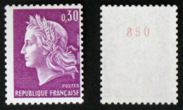 N° 1536b 30c Marianne De Cheffer Neuf N** N° Rouge Cote 15€ - 1967-1970 Marianne Van Cheffer