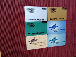 Diamond Telecom 6 Diffirent Cards  2 Cards With Global One Logo + 1 Card Dimonnd Logoon Backside 2 Photos Used Rare - [2] Prepaid & Refill Cards