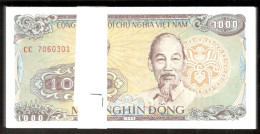 Lot 100 Pcs 1 Bundle Vietnam 1000 1,000 Dong 1988 UNC Taken From Brick - Viêt-Nam