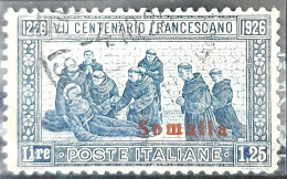 ITALIAN SOMALIA 1926 1.25L St.Francis Centenary Used Sct81 CV$35 - Somalië