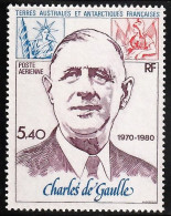 1980 FSAT / TAAF 10th Death Anniversary Of Charles De Gaulle Stamp (** / MNH / UMM) - De Gaulle (Général)