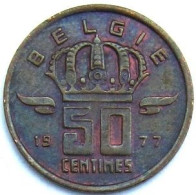 Pièce De Monnaie 50 Centimes 1977 Version  Belgie - 50 Centimes