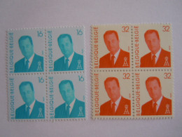 België Belgique 1994 Koning Roi Albert II MVTM 4x  Cob 2535P5 Gomme Verdâtre + 2537P5b Gomme Jaunâtre MNH ** - 1993-2013 Koning Albert II (MVTM)