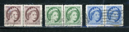 CANADA - ELISABETH II - N° Yvert 267+268+271 Obli. EN PAIRE - Used Stamps