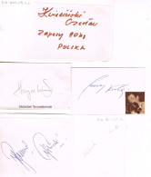 JEUX OLYMPIQUES - 4 AUTOGRAPHES DE MEDAILLES OLYMPIQUES - CONCURRENTS DE POLOGNE - - Autographes