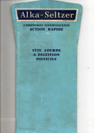 Publicité Carton épais Alka-Seltzer Comprimés Effervescents Action Rapide Laboratoires Miles - Format : 13.5x30 Cm - Plaques En Carton