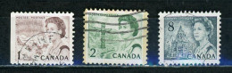 CANADA - ELISABETH II  - N° Yvert 378a+379a+470a Obli.  2 Barres De Phospho - Used Stamps