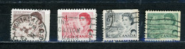 CANADA - ELISABETH II  - N° Yvert 378+381+382B+382C Obli. Dent Sur 3 Cotés - Used Stamps