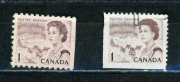 CANADA - ELISABETH II  - N° Yvert 378+378c Obli. Dent 10 &12 - Usati