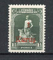 TUR 1931  Yv. N° 794  *  1k S 1 1/2k   Surchargé   Cote 1,5 Euro BE  2 Scans - Nuovi