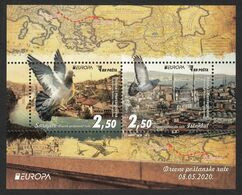 Bosnia And Herzegovina 2020 Europa CEPT Ancient Postal Routes Carrier Pigeon Fauna Istanbul Mosque Turkey, Block MNH - 2020