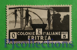 S185- ERITREA 1933 SOGGETTI AFRICANI 5c USATO - USED - Eritrée