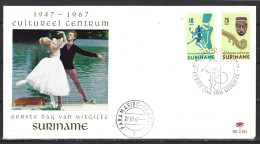 SURINAM.  N°461-2 De 1967 Sur Enveloppe 1er Jour (FDC). Danse/Violon. - Danse