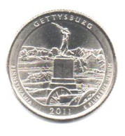 2011 - Stati Uniti 25 Cents - Quarter Gettysburg   P     ------ - 2010-...: National Parks