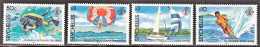 1984 Seychelles Water Sports: Scuba Diving, Paragliding, Sailing, Water-skiing Set (** / MNH / UMM) - Water-skiing