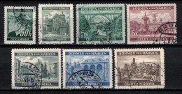 Boheme Et Moravie 1940 Mi 55-61 (Yv 43+56-60), Obliteré, - Used Stamps