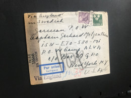 1944 WW2 Prisoner Of War Cover Sweden To New York U.S.A. See Photos Always Welcome Your Offers - Military