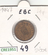 CRE1951 MONEDA ESPAÑA 1 PESETA 1949 ESTRELLA 49 EBC - 1 Peseta