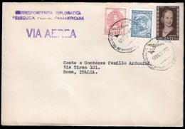 1952 ARGENTINA To ITALY AIRMAIL -  CORRESPONDENCIA DIPLOMATICA FRANQUICIA POSTAL PANAMERICANA - Cartas & Documentos