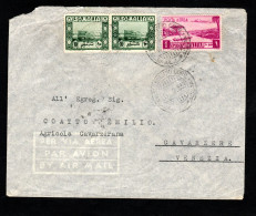 Somalia AFIS , BUSTA VIAGGIATA 1953, MOGADISCIO PER CAVARZERE (VE) - Somalia (AFIS)