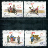 MACAO 583-586 Canc. - Rikscha, Fahrrad, Sänfte, Rickshaw, Bicycle, Sedan Chair, Pousse-pousse, Vélo - MACAU - Gebraucht