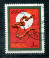 MACAO 611 A Canc. - Chinesisches Jahr Der Schlange, Chinese Year Of The Snake, Année Chinoise Du Serpent - MACAU - Oblitérés