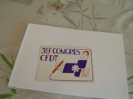 Carte Publicitaire Syndicat CFDT- 39ième Congrès Metz 1982 - Gewerkschaften