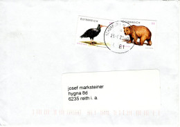 Brief Von 4861 Schörfling A. A. Mit 2 X 55 Cent Tiere Waldrapp Und Bär 2023 - Storia Postale