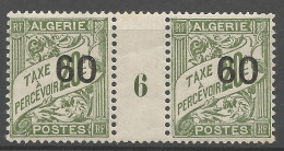 ALGERIE TAXE N° 12 Millésime 6 NEUF* LEGERE TRACE DE CHARNIERE  / Hinge  / MH - Timbres-taxe