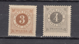 Sweden 1886 13, 4 Ore MH, With Blue Posthorn (73-297) - Nuovi