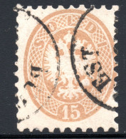 1785. AUSTRIA, ROMANIA .1864 LOMBARDY-VENETIA 15 SLD #24 BUCAREST  POSTMARK, POSSIBLY REPERFORATED - Storia Postale