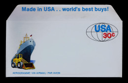 Gc7937 USA "made In US ... World's Best Buys ! Aérogramme Transports Ships Office Machines Corn Cereals Chimie Chemical - Usines & Industries