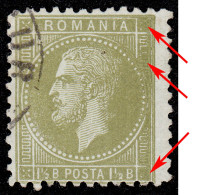 ROMANIA : 1½ B - BUCURESTI 1 ( Mi. 43 - 1876) - EROARE / VARIETATE / CURIOSITATE - RRR !!! (am467) - 1858-1880 Moldavia & Principado