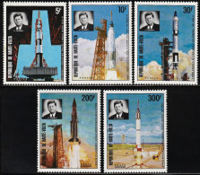 1973 Upper Volta 10th Death Anniversary Of John F. Kennedy: NASA Spacecraft Launchers Set And SS  (** / MNH / UMM) - Afrique