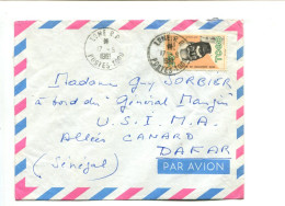 République Togolaise -  Affranchissement Sur Lettre Par Avion Destination Sénégal - - Togo (1960-...)