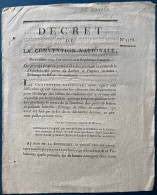 12 Juillet 1793 DECRET N°1176 D Qui Proroge Jusqu'au 1er OCT Prochain La Franchise Des Ports Des Lettres Et Paquets RR - ....-1700: Voorlopers