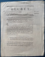 12 Juillet 1793 DECRET N°1176 D Qui Proroge Jusqu'au 1er OCT Prochain La Franchise Des Ports Des Lettres Et Paquets RR - ....-1700: Precursors