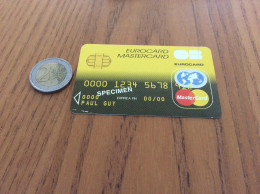 Carte EUROCARD MASTERCARD Fictif "SPECIMEN" - Tarjetas De Crédito (caducidad Min 10 Años)