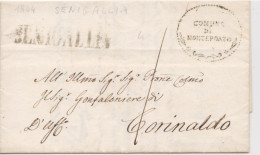 Prefilatelica Del Comune Di  Monteporzio  (marche)  Con  Timbro Lineare  Di Senigallia   1844 - Unclassified