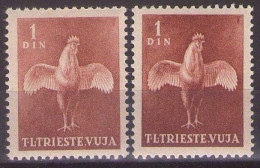 ITALIA - Trieste-Zona B -1951 Mi 47 LIGHT AND DARK  ANIMALS,ANIMALI DOMESTICI - MNH**  VF - Mint/hinged