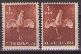 ITALIA - Trieste-Zona B -1951 Mi 47 LIGHT AND DARK  ANIMALS,ANIMALI DOMESTICI - MNH**  VF - Neufs