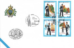 San Marino 2005 Fdc Uniformi Della Milizia, Annulli Speciali, Bella - Storia Postale