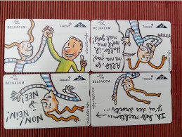 Set 4 Phonecards Child Belgium Used - Sans Puce