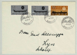 Norwegen / Norge 1961, Brief Trondheim Nordkapp - Lyss (Schweiz), Cap Nord / North Cape, Schiffe / Ships - Géographie