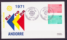 Europa CEPT 1971 Andorre Français - Andorra FDC5 Y&T N°212 à 213 - Michel N°232 à 233 - 1971