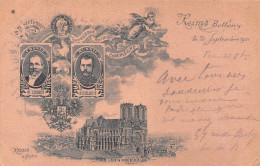 Reims - BETHENY (Marne) Le 21 Septembre 1901 - Président Loubet / Tsar Nicolas II - Litho. Cathédrale - Voyagé (2 Scans) - Bétheny