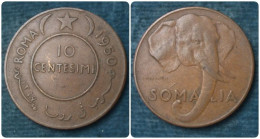 M_p> Repubblica AFIS Amministrazione Fiduciaria Della Somalia 10 Centesimi 1950 In Rame - Somalia