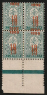 ERROR/Small Lion/ Block Of 4/ Double Overprint/Mi:75/Bulgaria 1909/Exp.Karaivanov - Abarten Und Kuriositäten