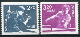 SWEDEN 1985 Table Tennis Championships  MNH / **.  Michel 1326-27 - Unused Stamps