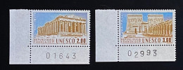 Frankreich 1987 Dienstmarken UNESCO Welterbe Mi. 39 - 40 Postfrisch/** MNH Bogenecke - Afgestempeld